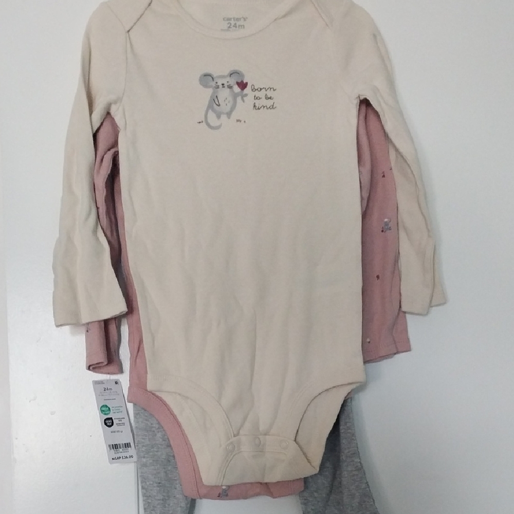 Carter's Cream and Pink Bodysuit One Piece